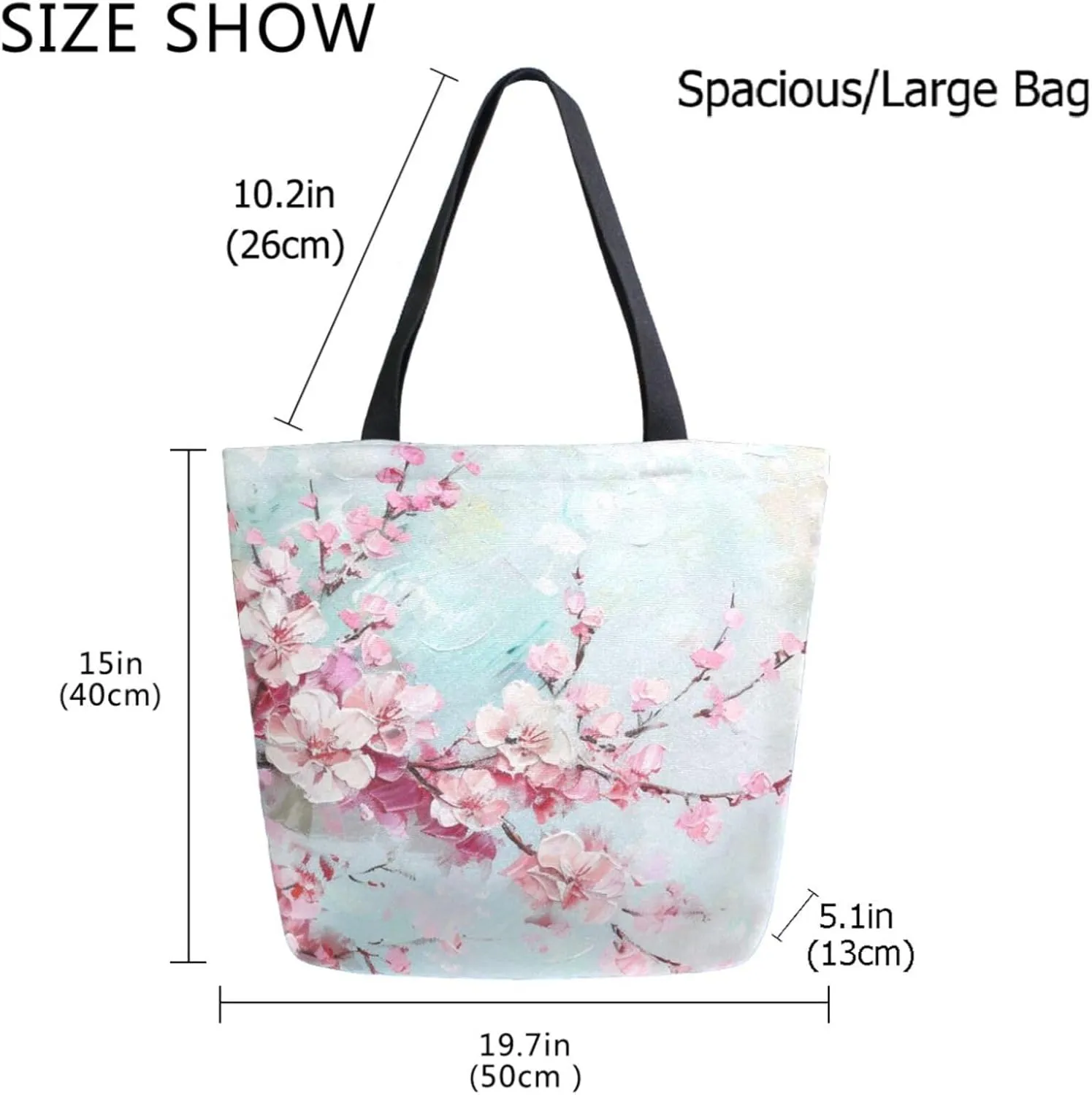Stylish Cute Pattern Extra Large Shoulder Tote Bag for Beach Travel Weekender Gym Grocery Shopping
