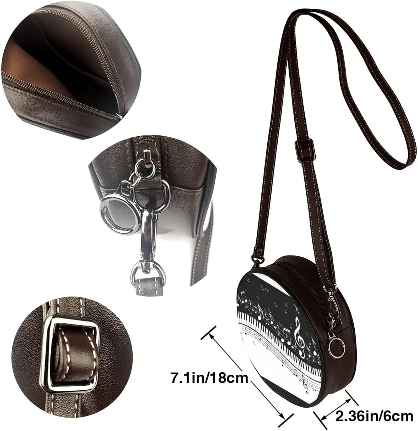 Stylish Handbags Purse Sleek Crossbody Bag with Top Zipper
