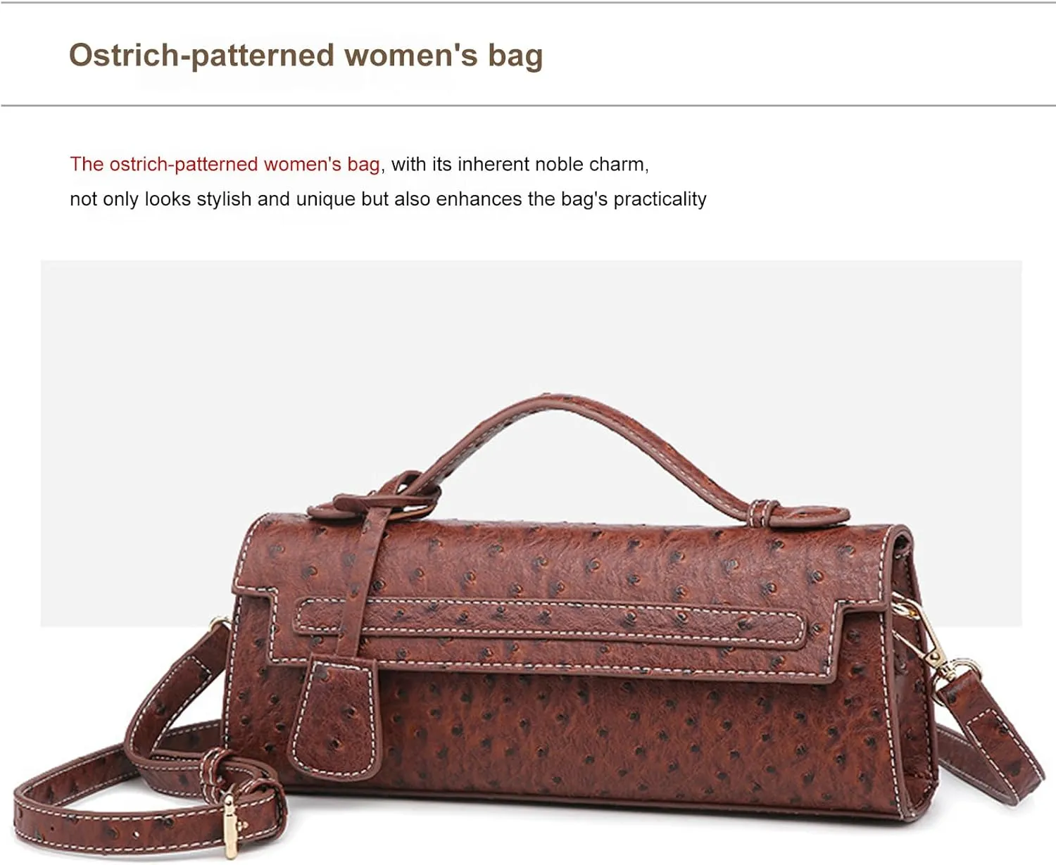 Stylish Ostrich Pattern Women’s Crossbody Handbags - Trendy clutch purses for women formal, Ideal for Daily Use