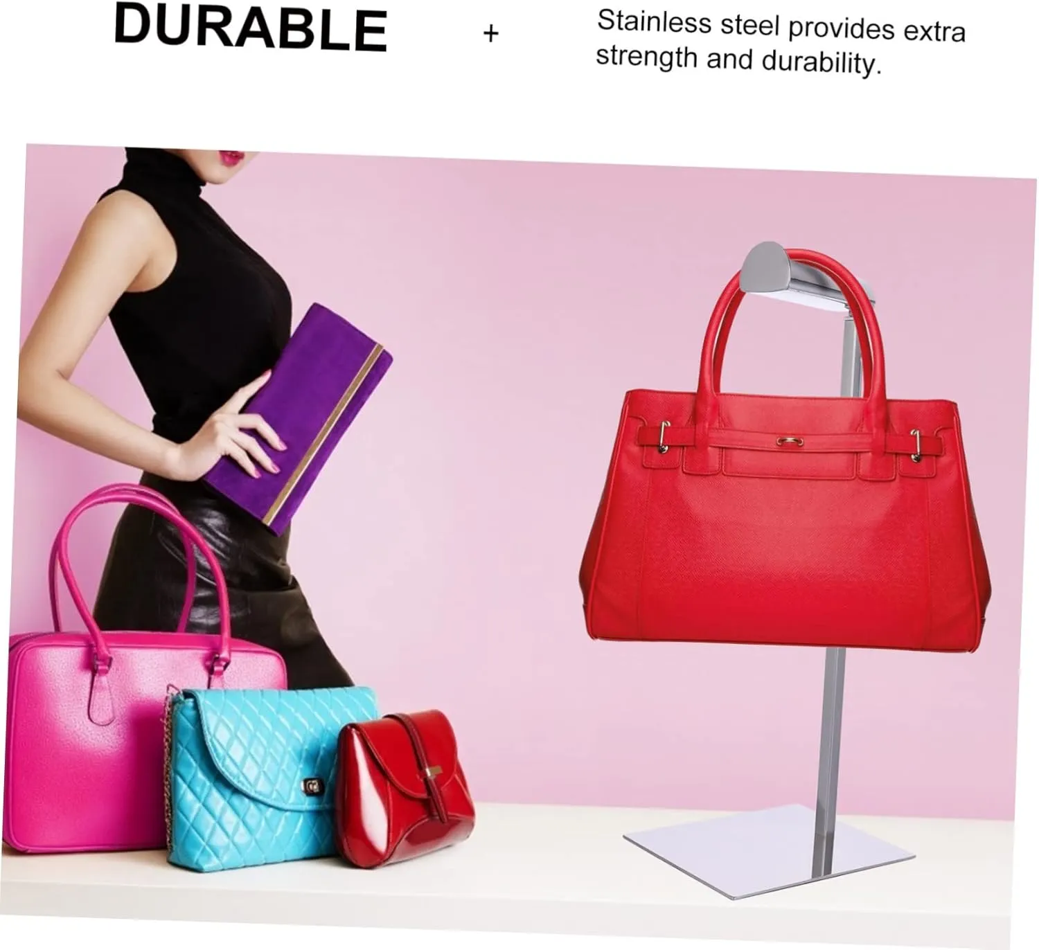 Stylish Purse Stand for Hanging Purses Metal Handbag Rack Multifunctional Display