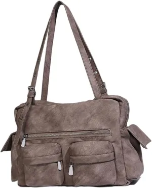 Stylish Underarm Bag for Women and Girls Portable Large Capacity Shoulder Bags PU Leather Handbag for Autumn Winter