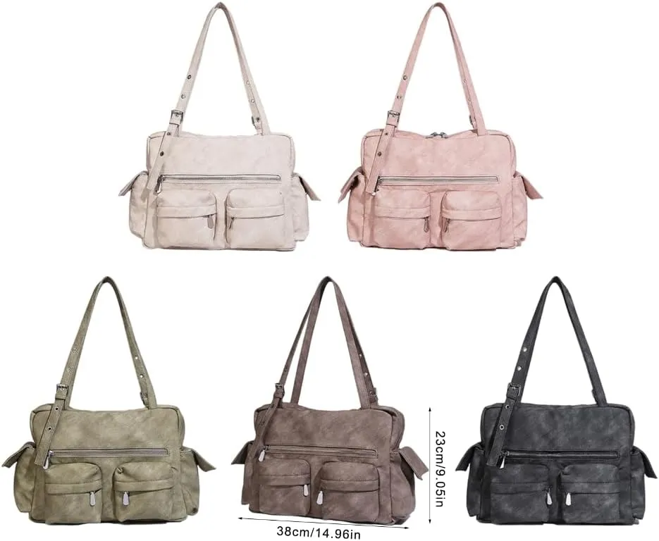 Stylish Underarm Bag for Women and Girls Portable Large Capacity Shoulder Bags PU Leather Handbag for Autumn Winter