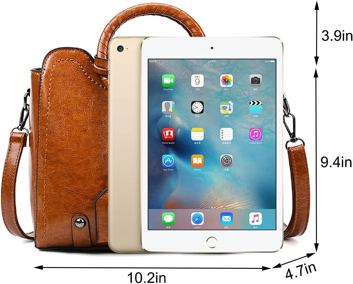Stylish Women Pu Leather Vertical Utility Top Handle Handbag Satchel Tote Purse Bag