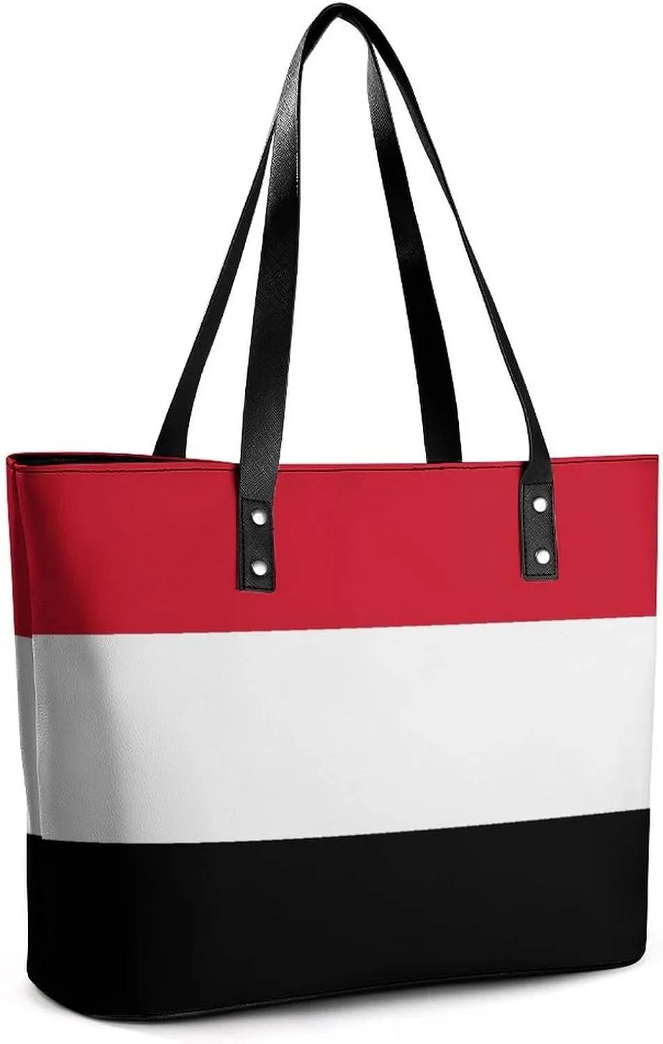 Stylish Yemen Flag Zipper Tote Bag for Women Large Capacity Leather Everyday Handbag