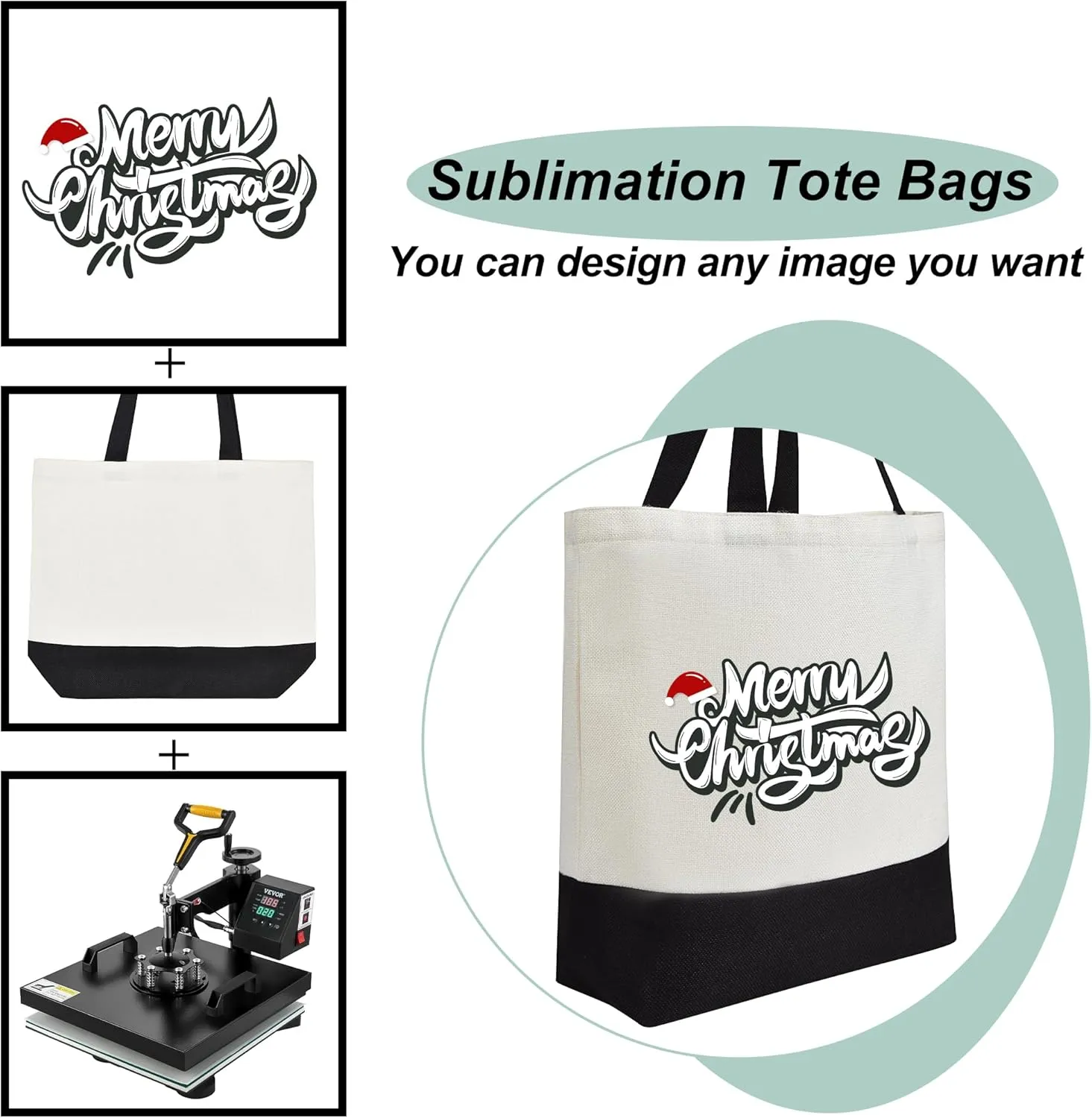Sublimation Tote Bags Blanks Bulk, Polyester Tote bag for Sublimation, Reusable Widened Washable Canvas Bags for DIY Craft