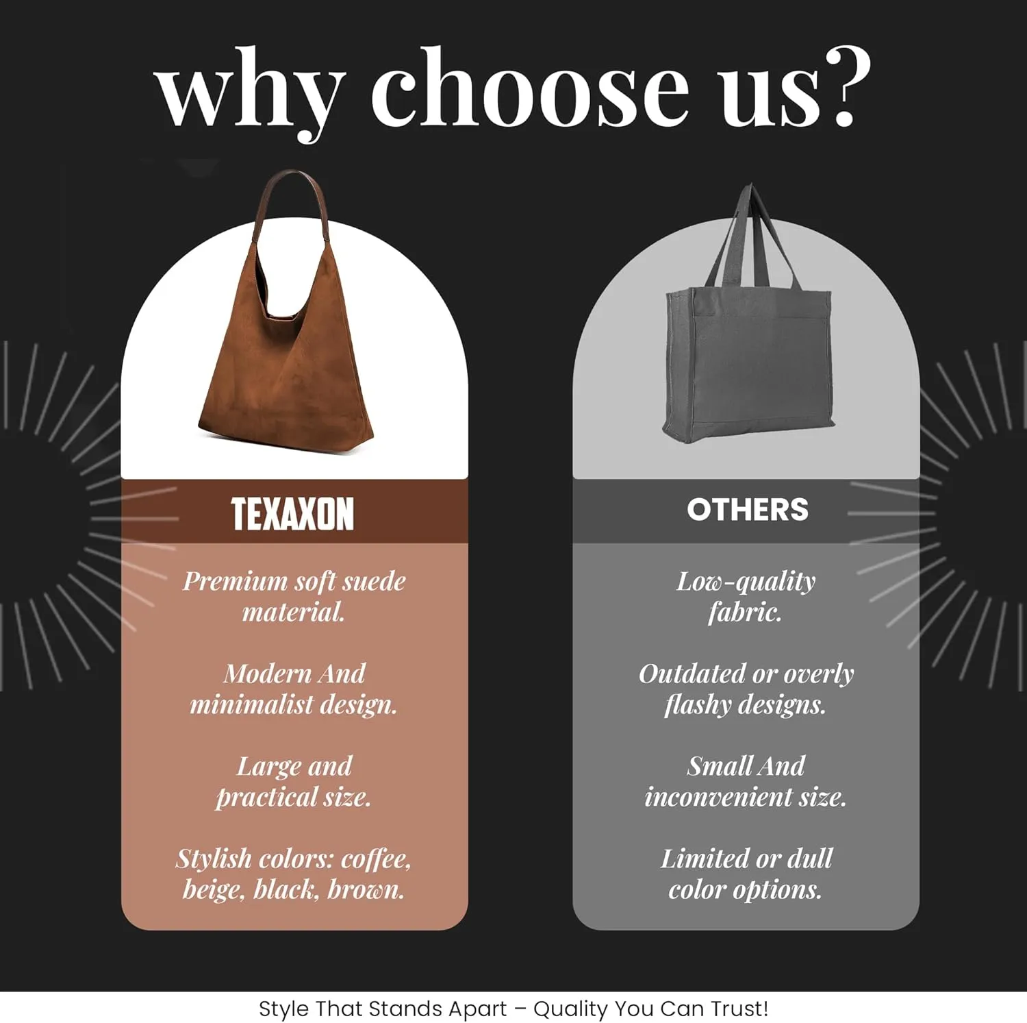 Suede Hobo Tote Bag for Women – Stylish Slouchy Handbag, Leather Work Bag, Women’s Handbags, Hobo Tote Bag for Travel&Office