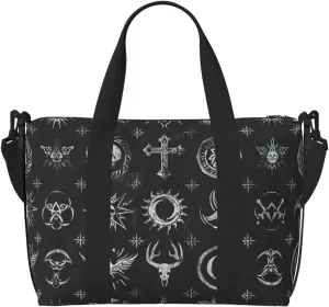 Supernatural Symbols Black print Travel Bags Large Crossbody Bags Shoulder Bags Carry-on Spacious Bags Gym Bags