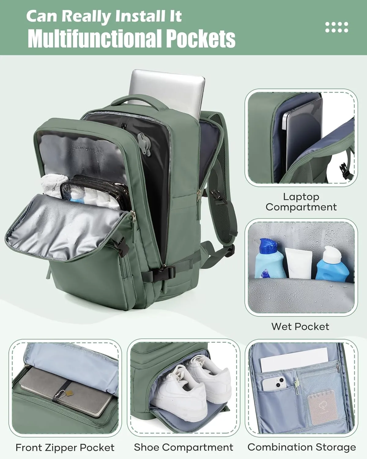 suradar Vacpack Backpack with Vacuum Seal Backpack Travel Airback Backpack with Pump Laptop Compression Backpacks