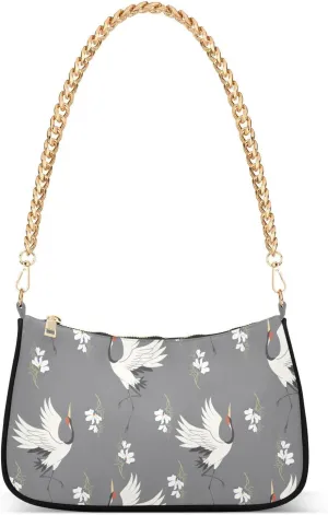 susiyo Japanese Cranes Shoulder Bag for Women Small Shoulder Purse Bags Cute Hobo Tote Handbag Mini Clutch Purse