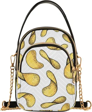 susiyo Potato Chips Small Crossbody Bags Shoulder Bag for Women Multi Zipper Stylish Ladies Messenger Bags Phone Purse Handbag Wallet