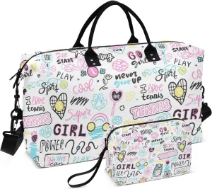susiyo Travel Duffel Bags Motivation Slogan Sport Phrases Quilted Gym Bag Weekender Overnight Bags with Small Makeup Pouch