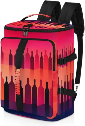 Tactical Sports Duffle Bag for Travel Waterproof Gym Bag with Shoe Compartment 48L Carry On Luggage for Men & Women 3-in-1 Durable Travel Luggage Abstract Wine Bottles