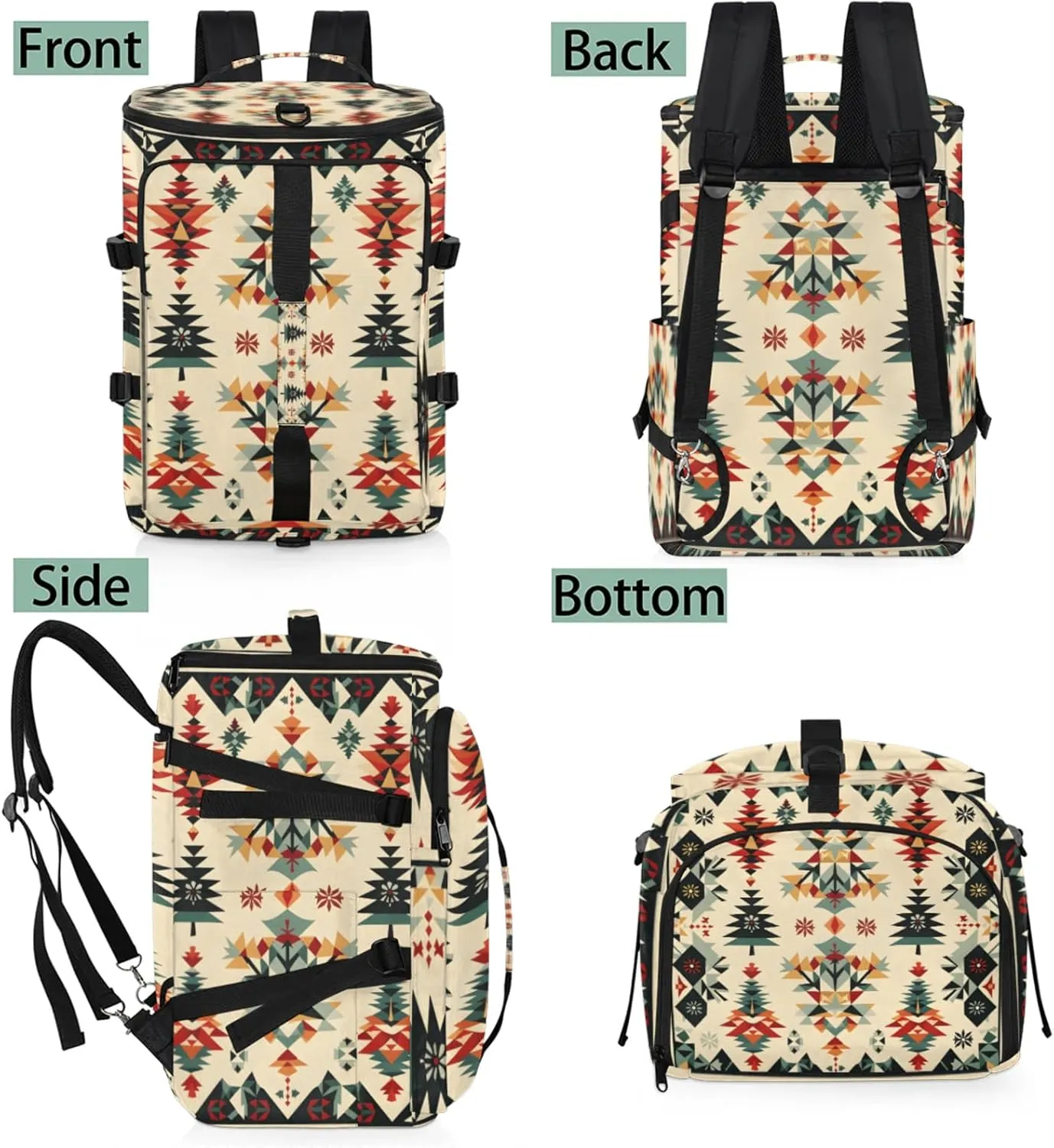Tactical Sports Duffle Bag for Travel Waterproof Gym Bag with Shoe Compartment 48L Carry On Luggage for Men & Women 3-in-1 Durable Travel Luggage Boho Christmas