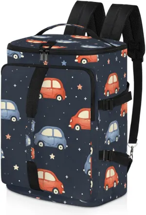 Tactical Sports Duffle Bag for Travel Waterproof Gym Bag with Shoe Compartment 48L Carry On Luggage for Men & Women 3-in-1 Durable Travel Luggage Cartoon Cars