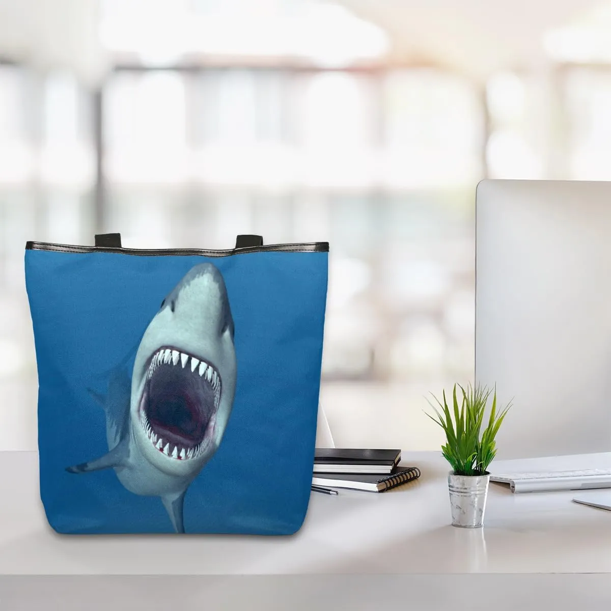 Tavisto Canvas Tote Bag,Sea Turtle Grocery Shopping Bags 11"x13.6"x4" Durable