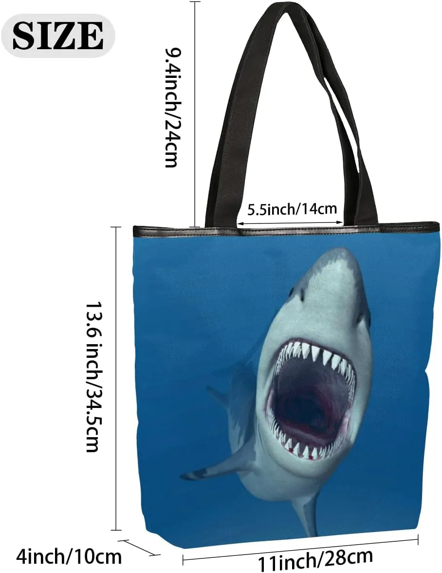 Tavisto Canvas Tote Bag,Sea Turtle Grocery Shopping Bags 11"x13.6"x4" Durable