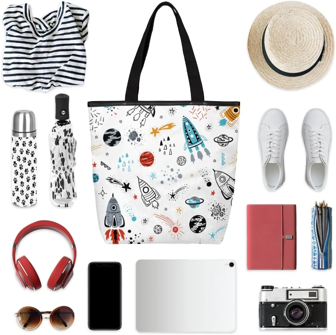 Tavisto Canvas Tote Bag,Soccer Shoes Grocery Shopping Bags 11"x13.6"x4" Durable