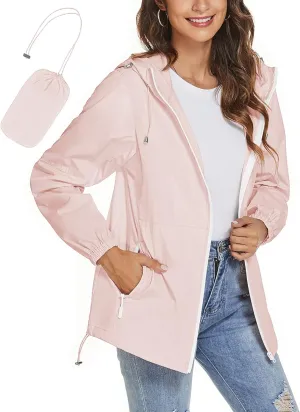 TCOT Womens Rain Jackets Waterproof Windbreaker Jackets lightweight Portable Rain Coat