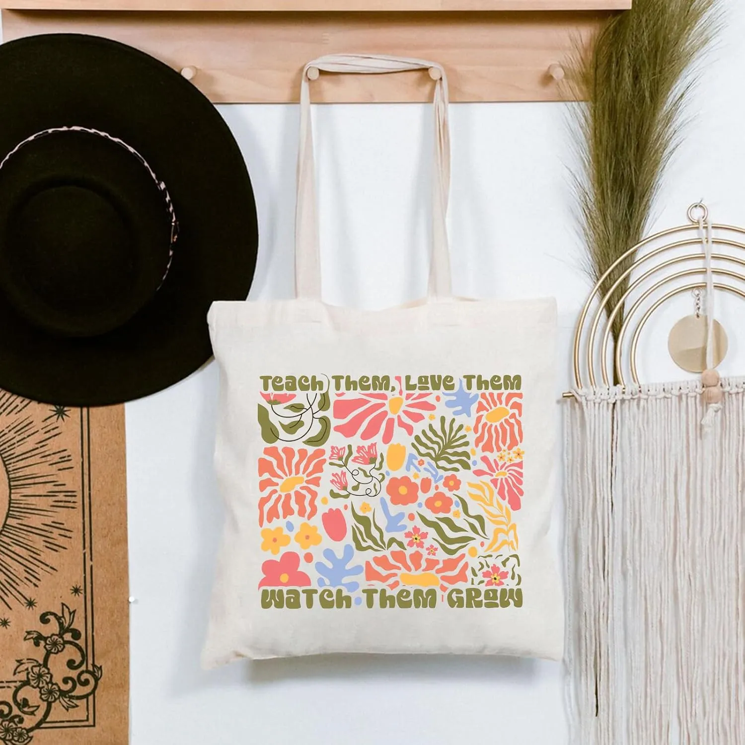 Teacher Appreciation Gifts School Canvas Tote Bags Aesthetic Travel Beach Bag Summer Reusable Grocery Shopping Bag