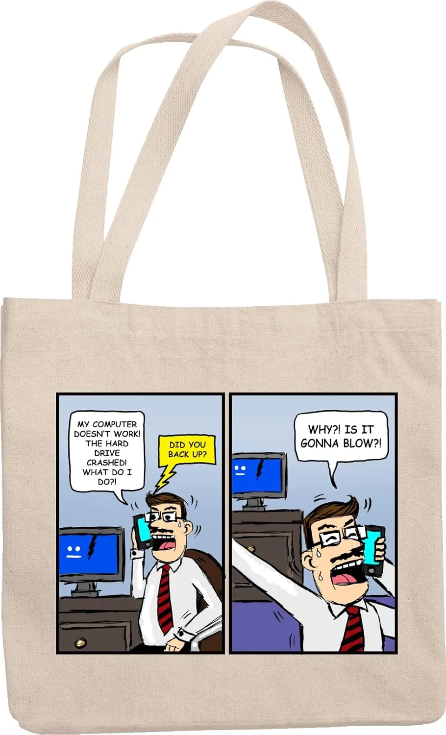 Tech Support. Did You Back Up? Funny Tech Support Reusable Tote Bag For Tech Supports, Call Center Agents, Software Engineers, Customer Service Representative Men And Women