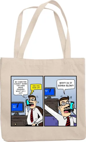 Tech Support. Did You Back Up? Funny Tech Support Reusable Tote Bag For Tech Supports, Call Center Agents, Software Engineers, Customer Service Representative Men And Women