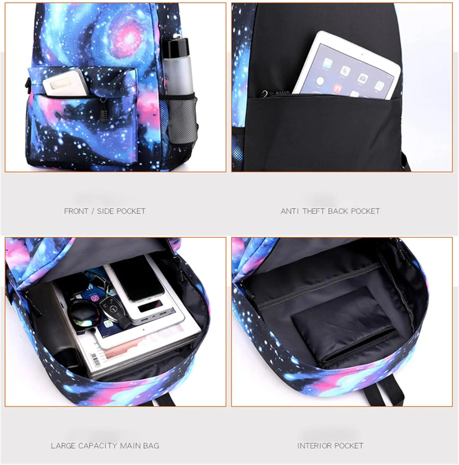 Teen Ghostbusters 3 in 1 Backpack Sets-Large Capacity Travel Knapsack Waterproof Bookbag Shoulder Bag Mini Case