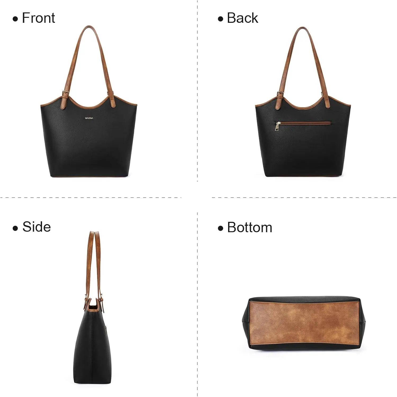 Telena Leather Tote Bag for Women Waterproof Woven Womens Tote Purse and Handbags for Work Travel Shopping
