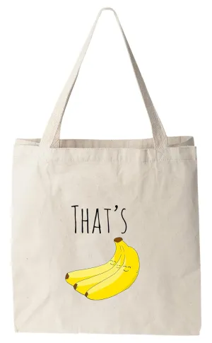 That's Bananas, 100% Cotton Canvas, Natural Tote Bag, Full-Color Tote, Funny Design