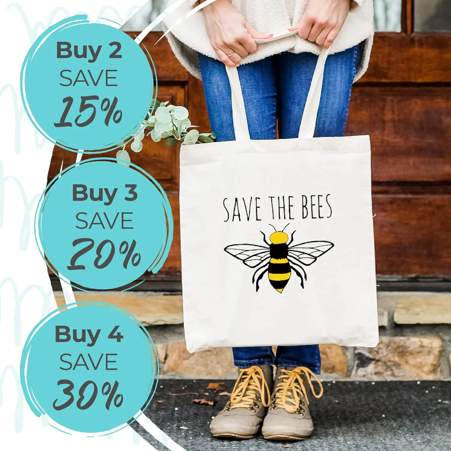 That's Bananas, 100% Cotton Canvas, Natural Tote Bag, Full-Color Tote, Funny Design