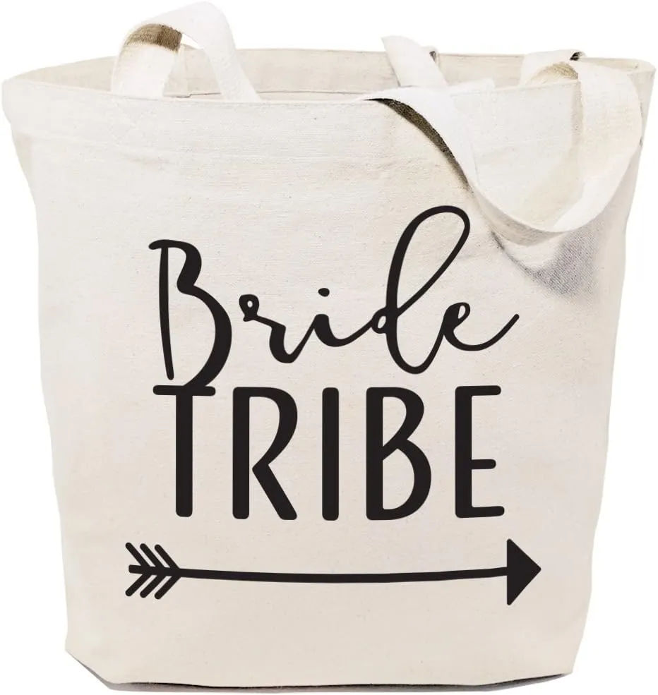 The Cotton & Canvas Co. Wedding, Bridesmaid Gift, Beach, Shopping and Travel Resusable Shoulder Tote and Handbag