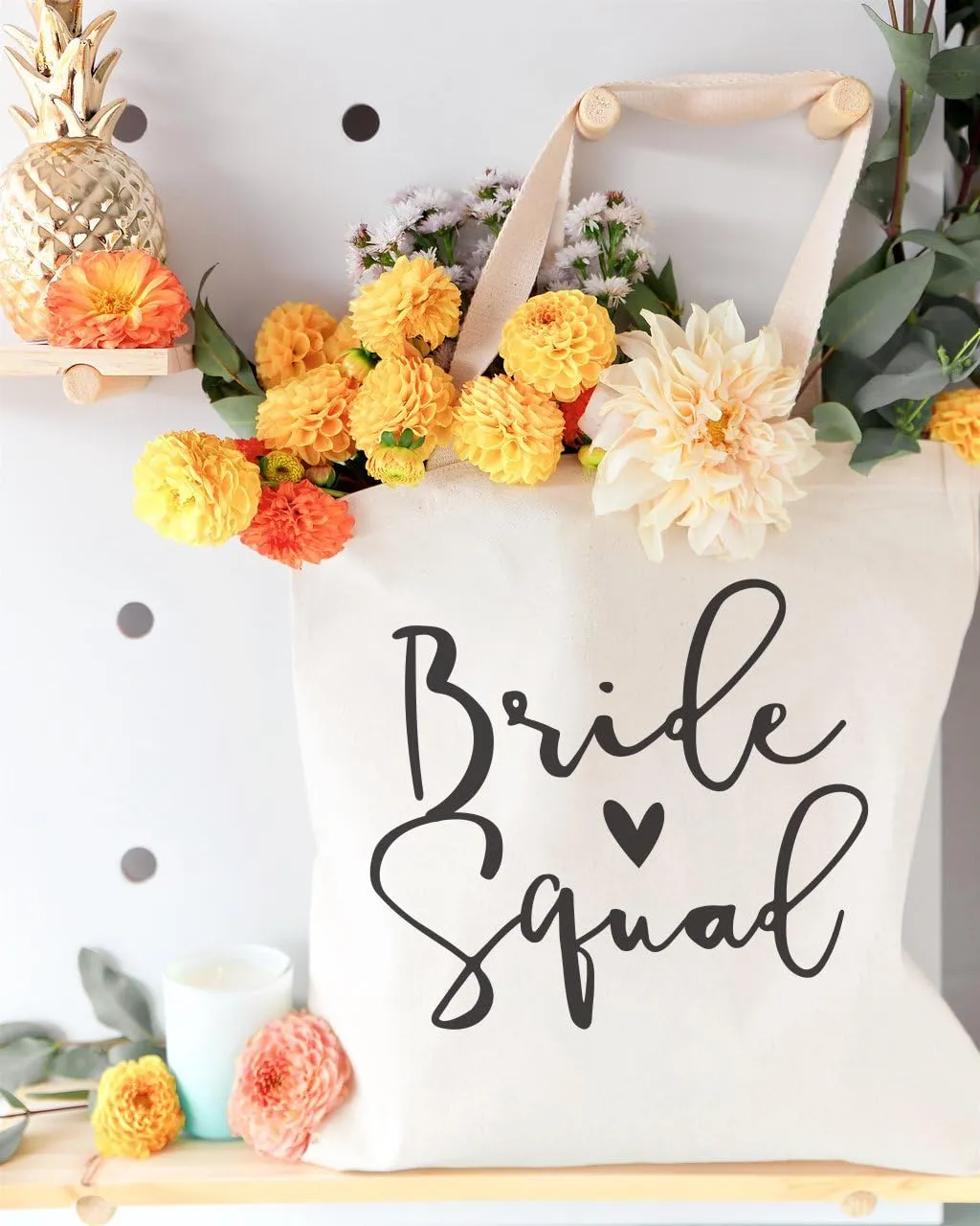 The Cotton & Canvas Co. Wedding, Bridesmaid Gift, Beach, Shopping and Travel Resusable Shoulder Tote and Handbag