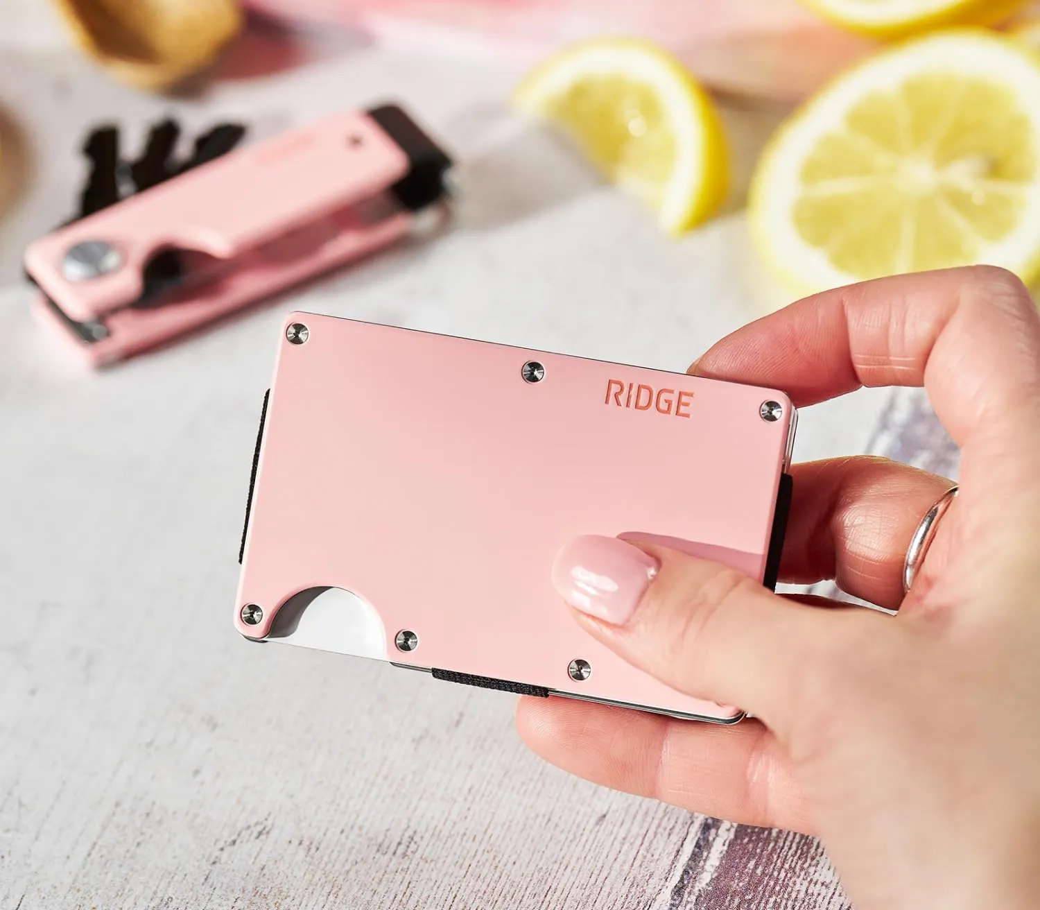 The Ridge Minimalist Slim Wallet For Women - RFID Blocking Front Pocket Credit Card Holder - Metal Wallet For women With Money Clip