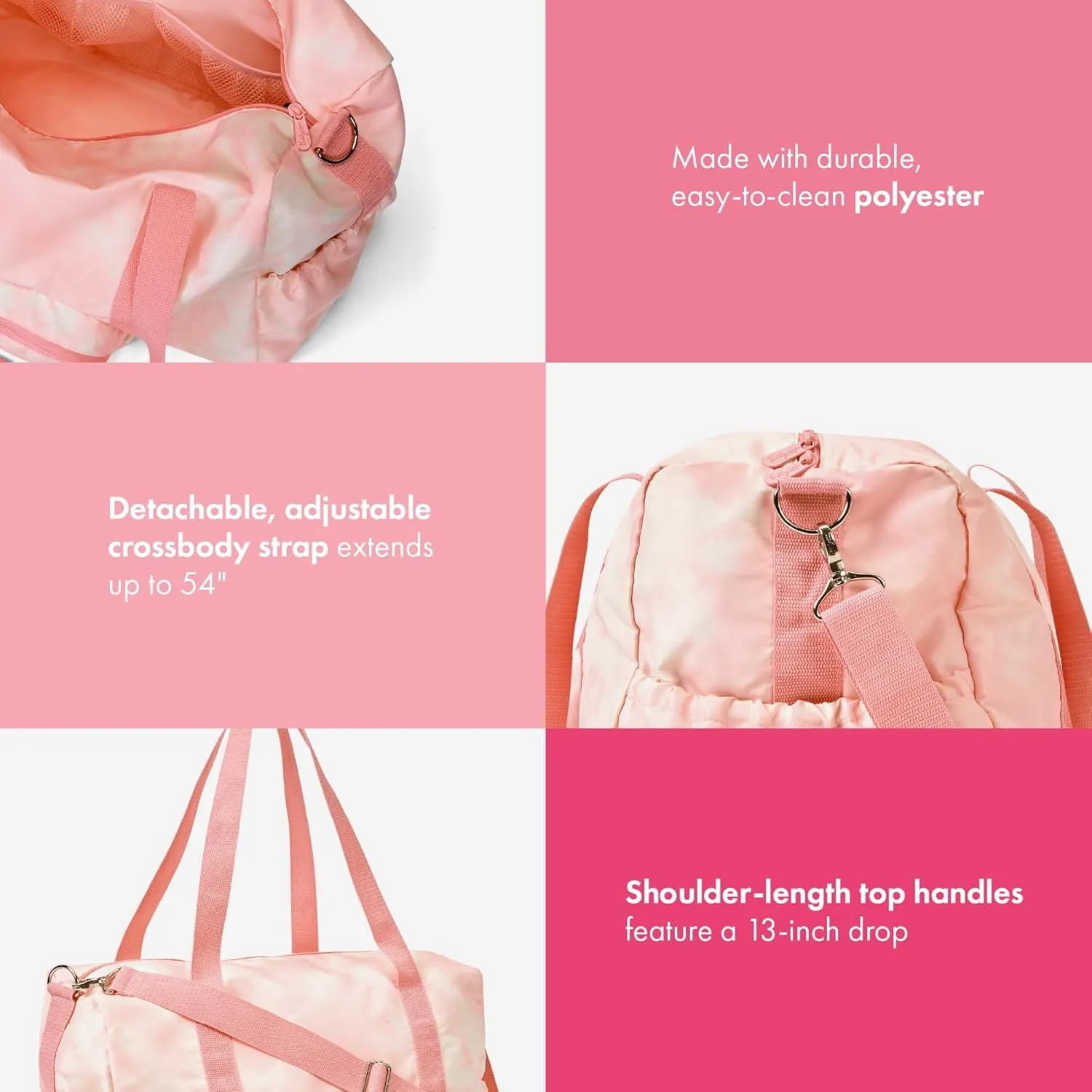 THIRTY-ONE Gifts Packaway Duffle Bag, Foldable Travel Bag for Gym Essentials and Weekend or Overnight Trips