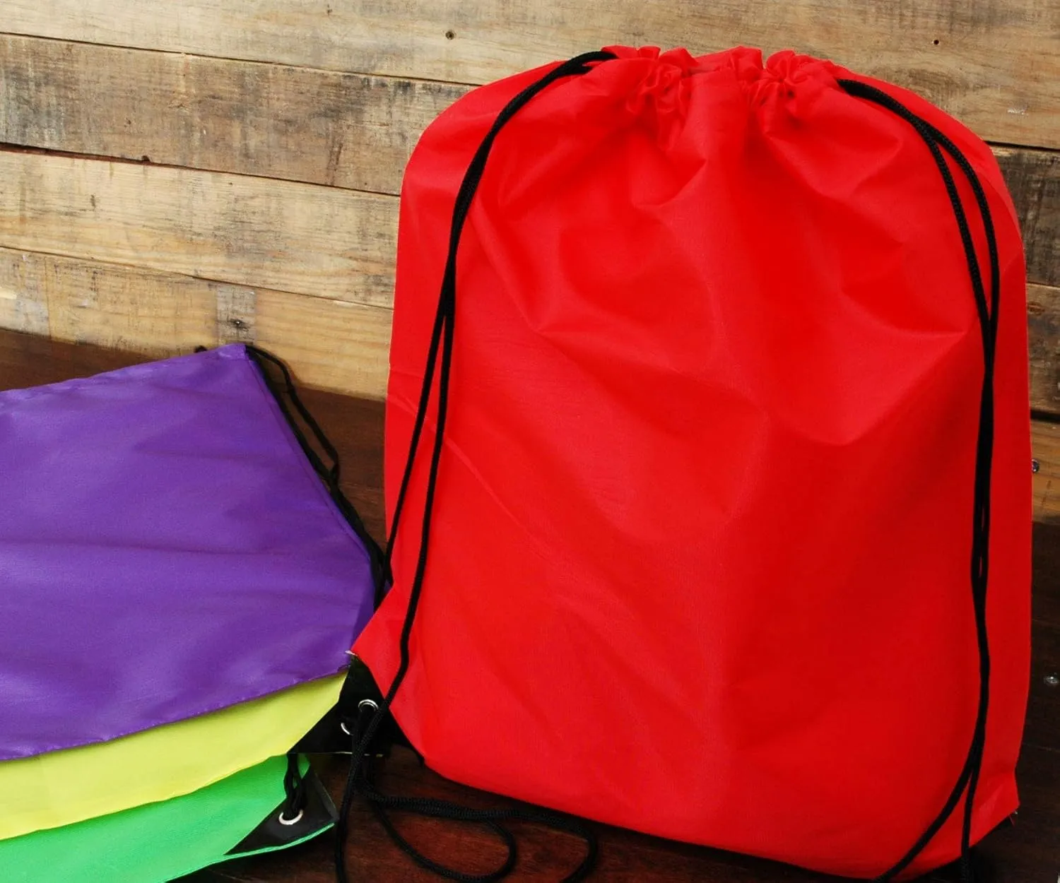 Threadart Drawstring Backpacks - Pack of 10 - Gold | Sports Cinch Sack String Backpack | For Gym, Storage, & Travel | Large 15" x 18.5" Size