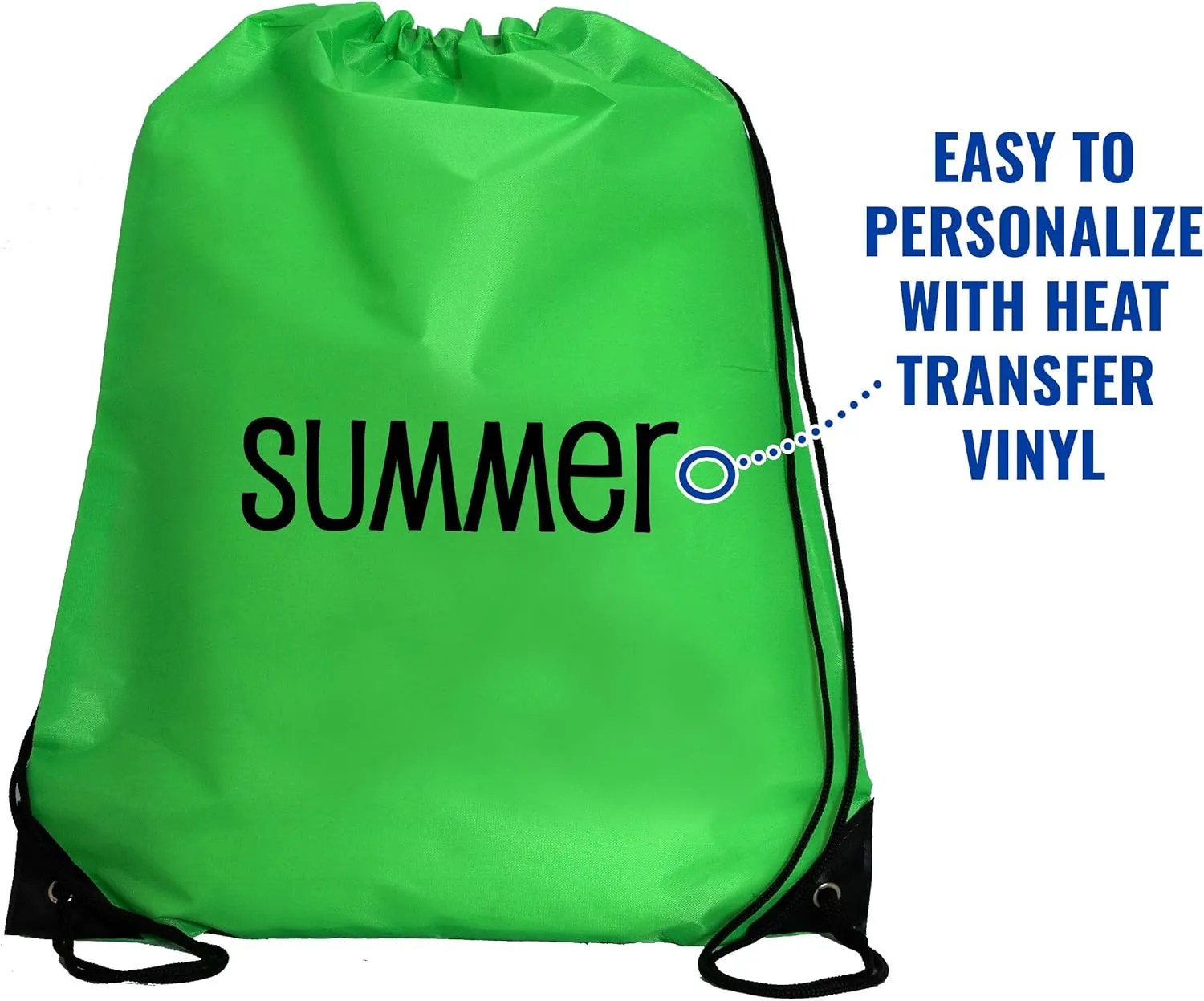 Threadart Drawstring Backpacks - Pack of 10 - Green | Sports Cinch String Sack | Gym, Storage & Travel | Large 15" x 18.5"