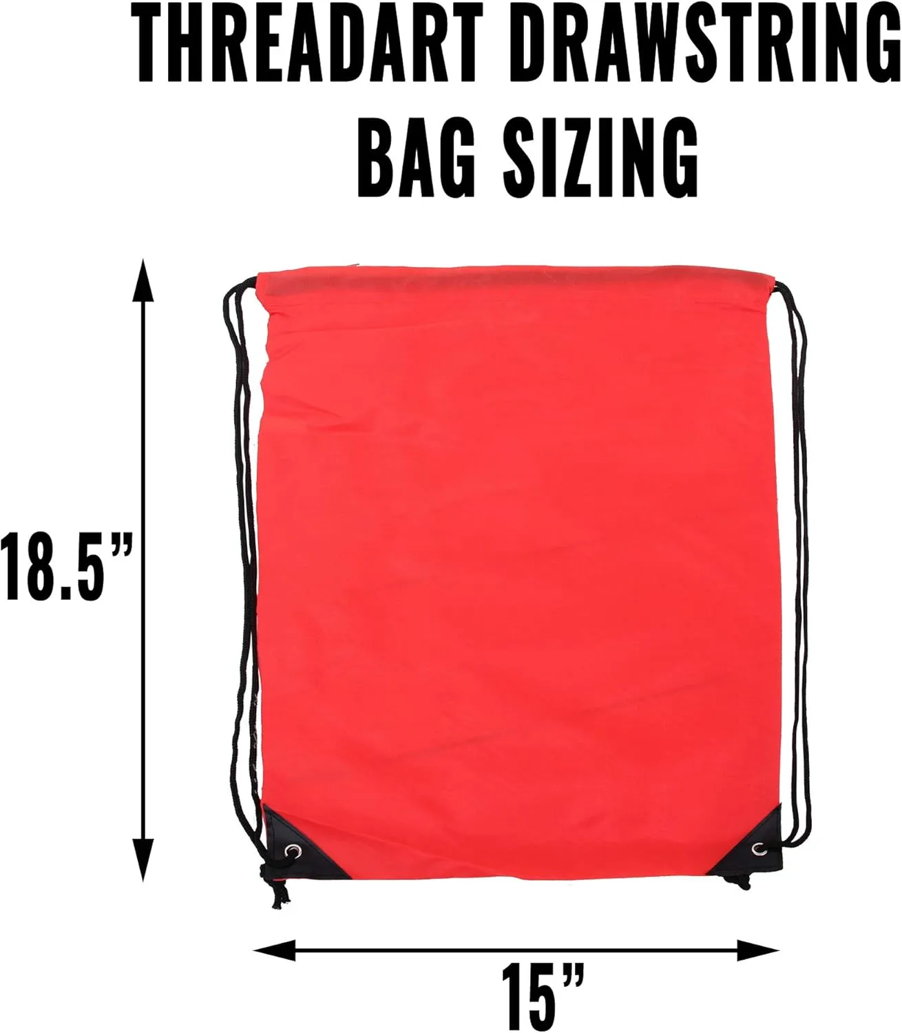Threadart Drawstring Backpacks - Pack of 10 - Green | Sports Cinch String Sack | Gym, Storage & Travel | Large 15" x 18.5"
