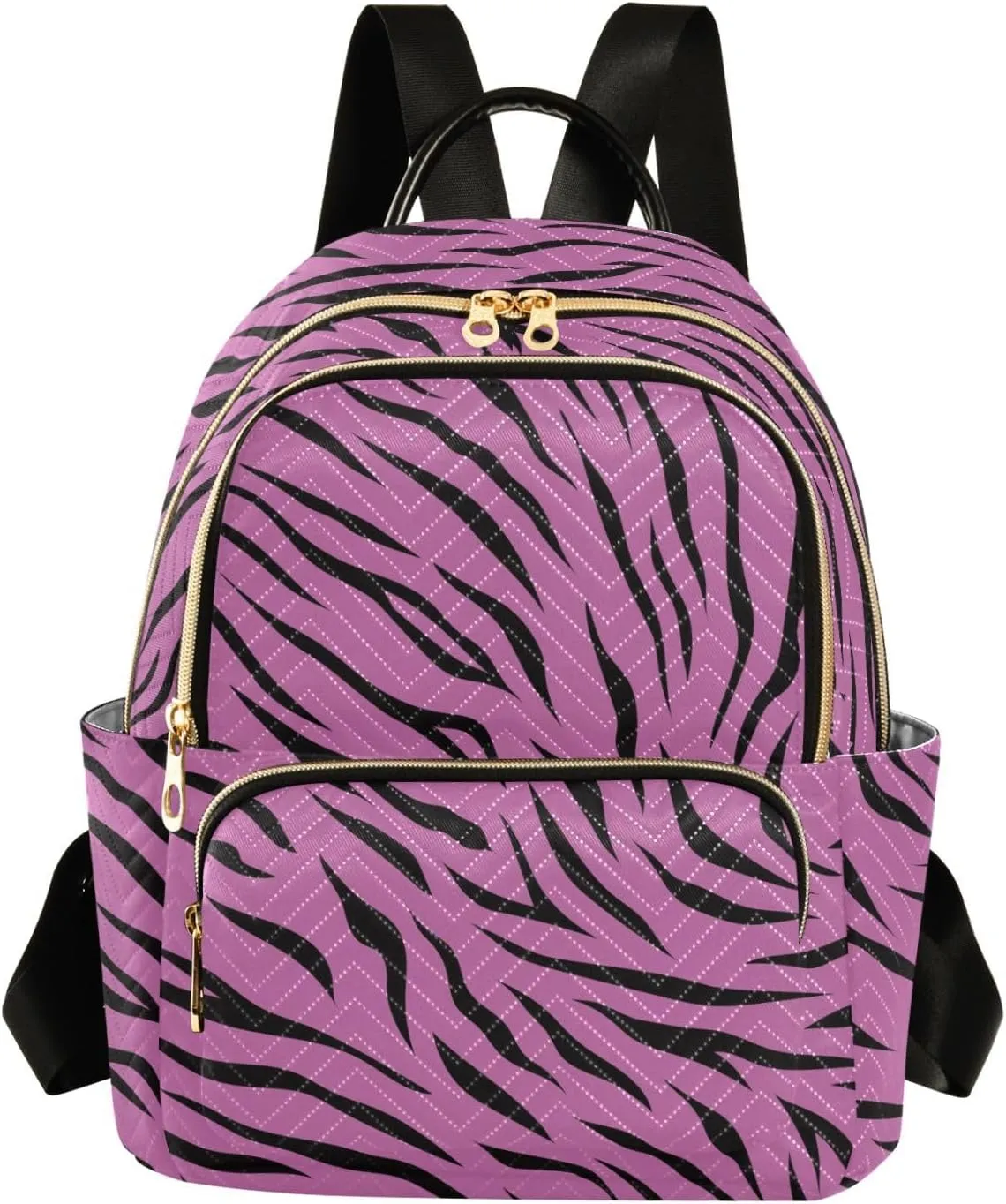 Tigers Stripe Magenta Backpack Purse for Women Girls Fashion Ladies Small Back Pack Purse for Traveling Work College M