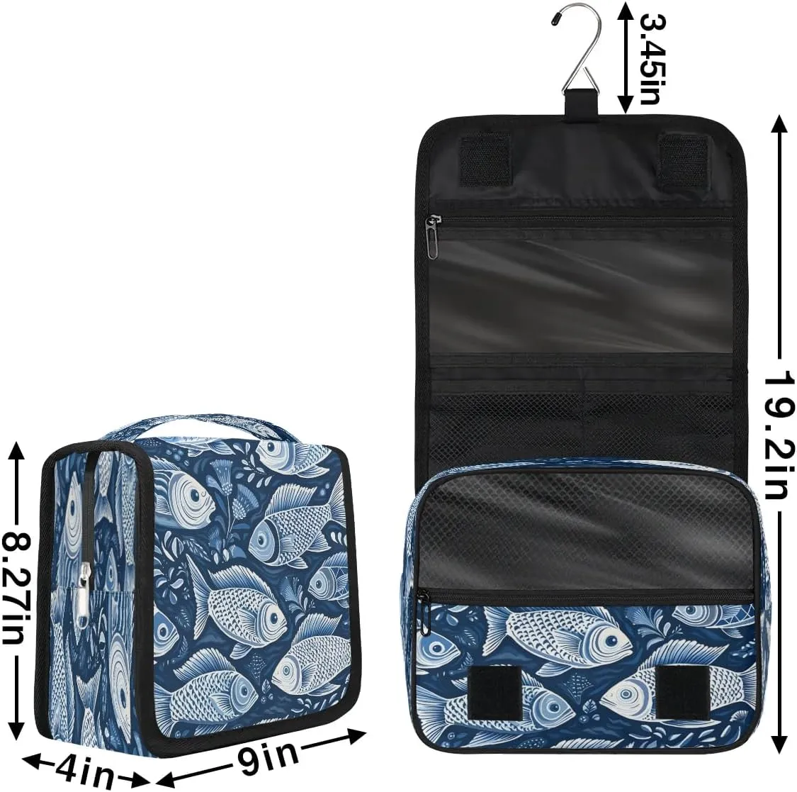 Toiletry Bag Hanging Toiletry Bag Travel Essentials Makeup Bag Travel Size Toiletries Bag Retro Fishes Travel Essentials For Women Travel Containers For Toiletries