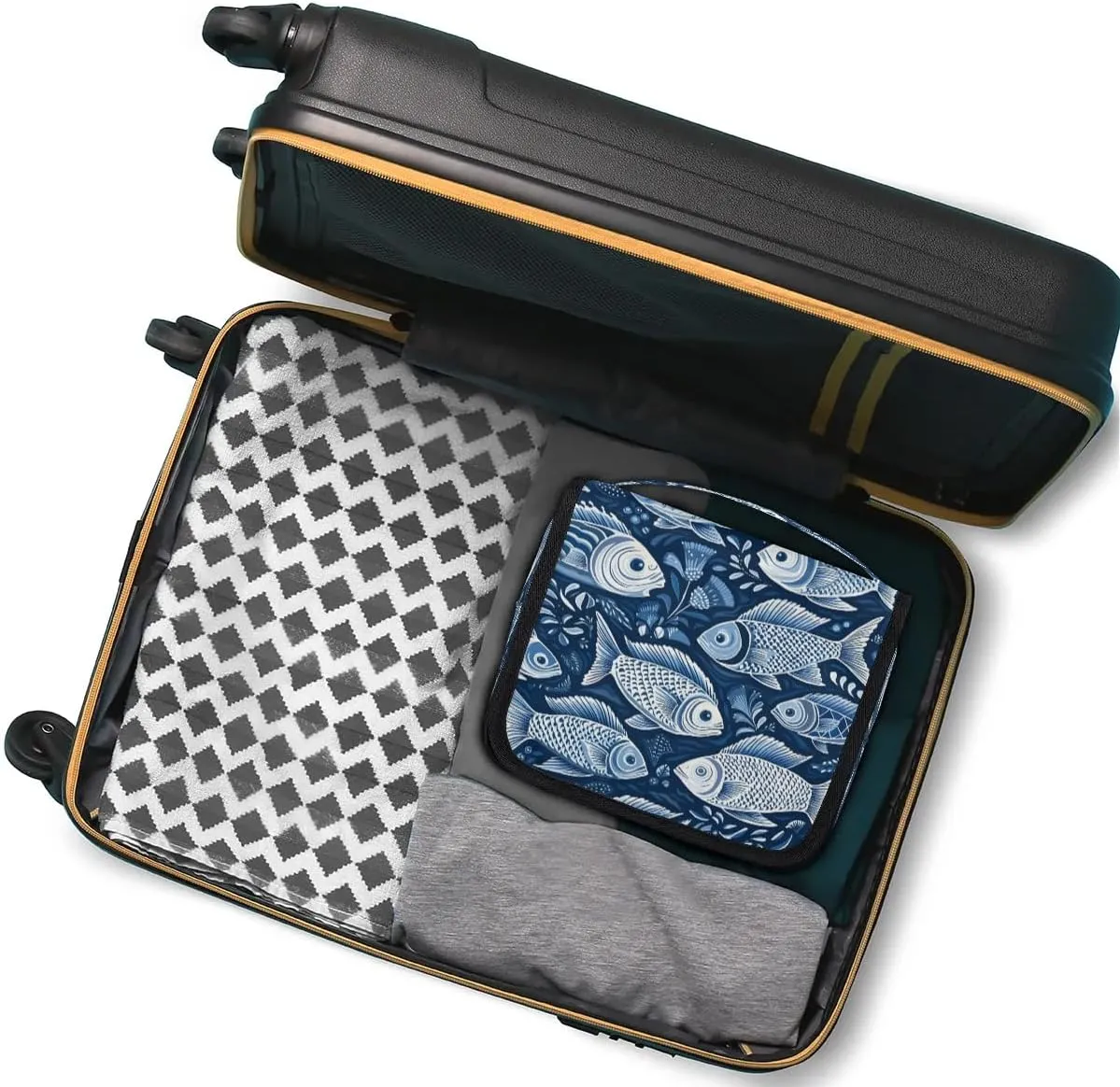 Toiletry Bag Hanging Toiletry Bag Travel Essentials Makeup Bag Travel Size Toiletries Bag Retro Fishes Travel Essentials For Women Travel Containers For Toiletries