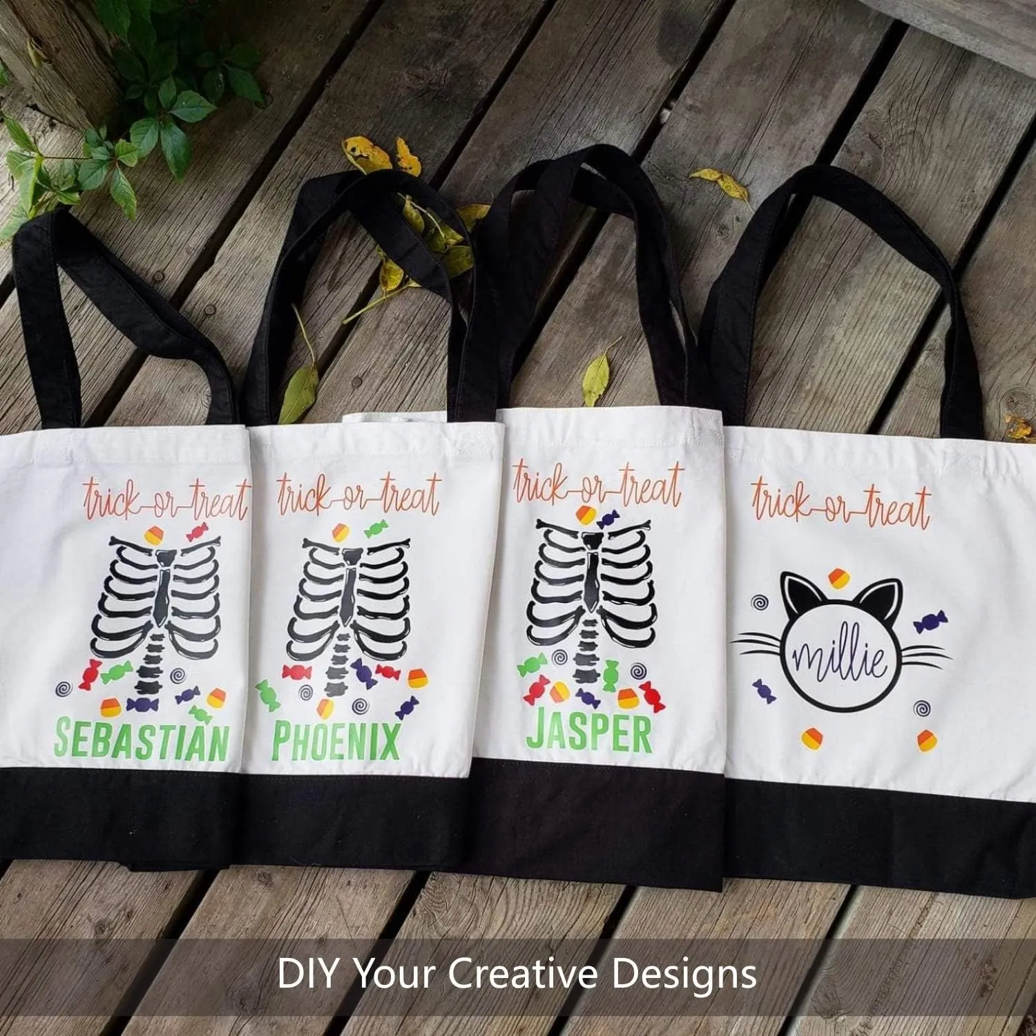 TOPDesign 3-Pack Super Strong Large 12oz Cotton Canvas Tote Bags, Reusable Grocery Shopping Cloth Bags, Fashionable Two-Tone Totes for Crafts, DIY Your Creative Designs