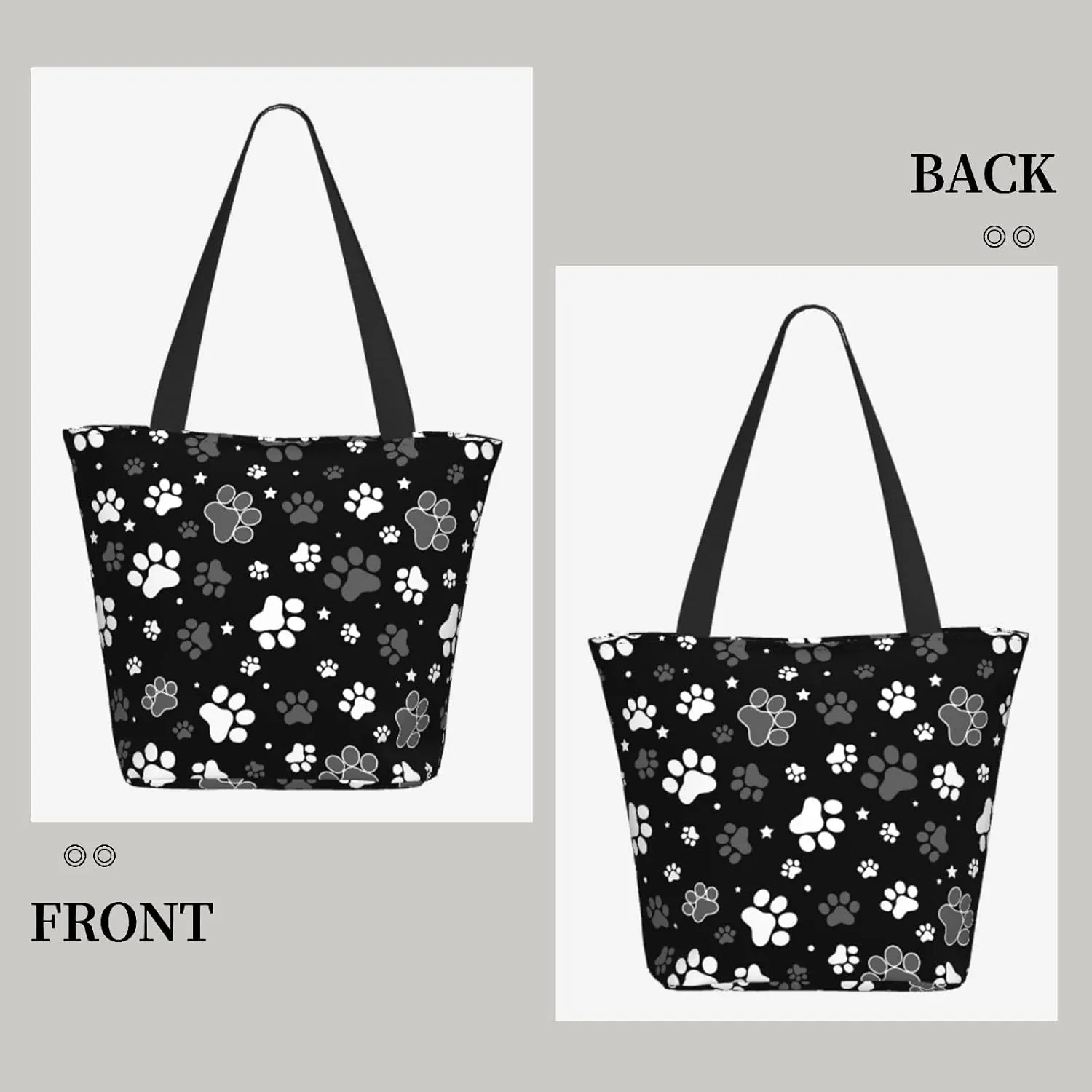 Tote Bag for Women Large Shoulder Bag with Zipper Pockets Stylish Print Handbags for Work Travel Shopping