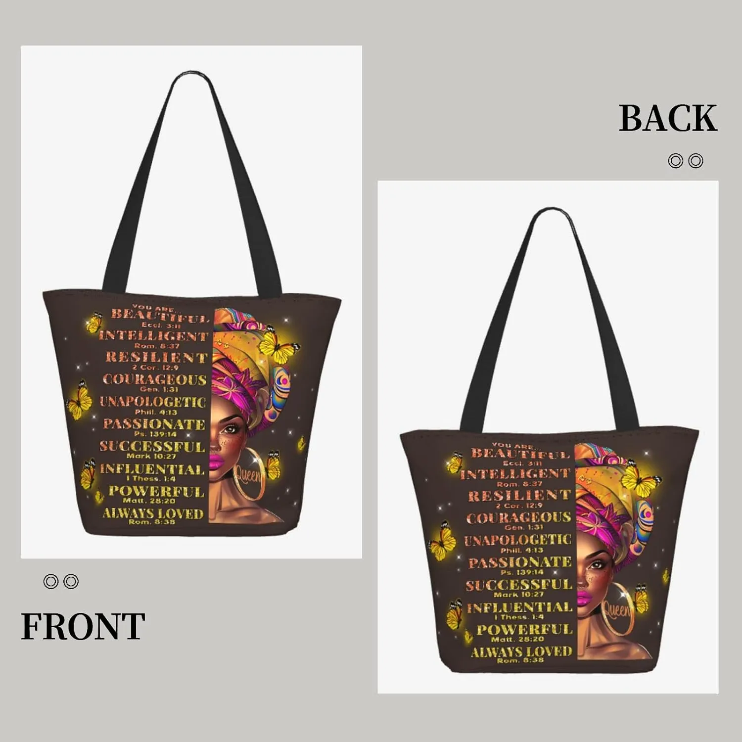 Tote Bag for Women Large Shoulder Bag with Zipper Pockets Stylish Print Handbags for Work Travel Shopping