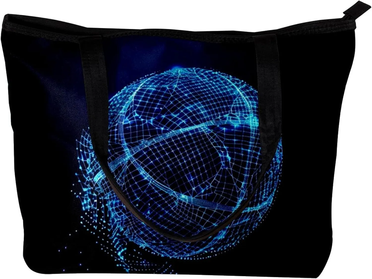 Tote Bag for Women, Large Tote Bag, Women's Tote Handbags, Modern Blue Art Basketball Pattern, Totes for Women
