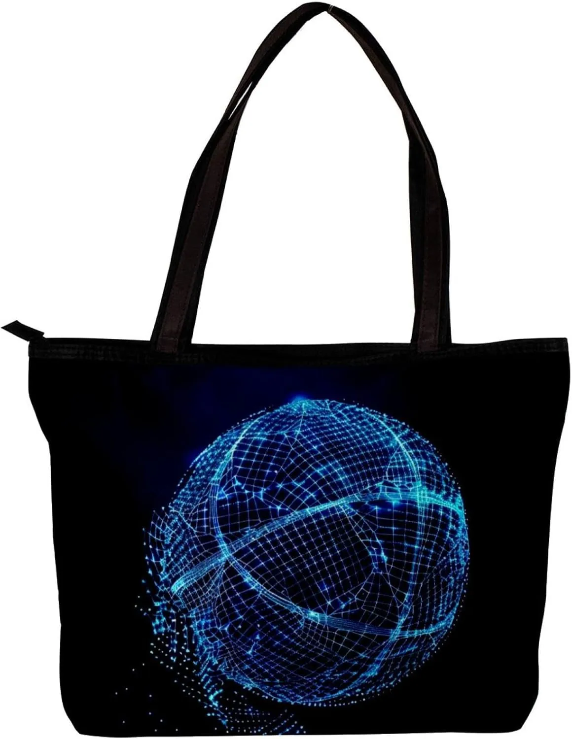 Tote Bag for Women, Large Tote Bag, Women's Tote Handbags, Modern Blue Art Basketball Pattern, Totes for Women