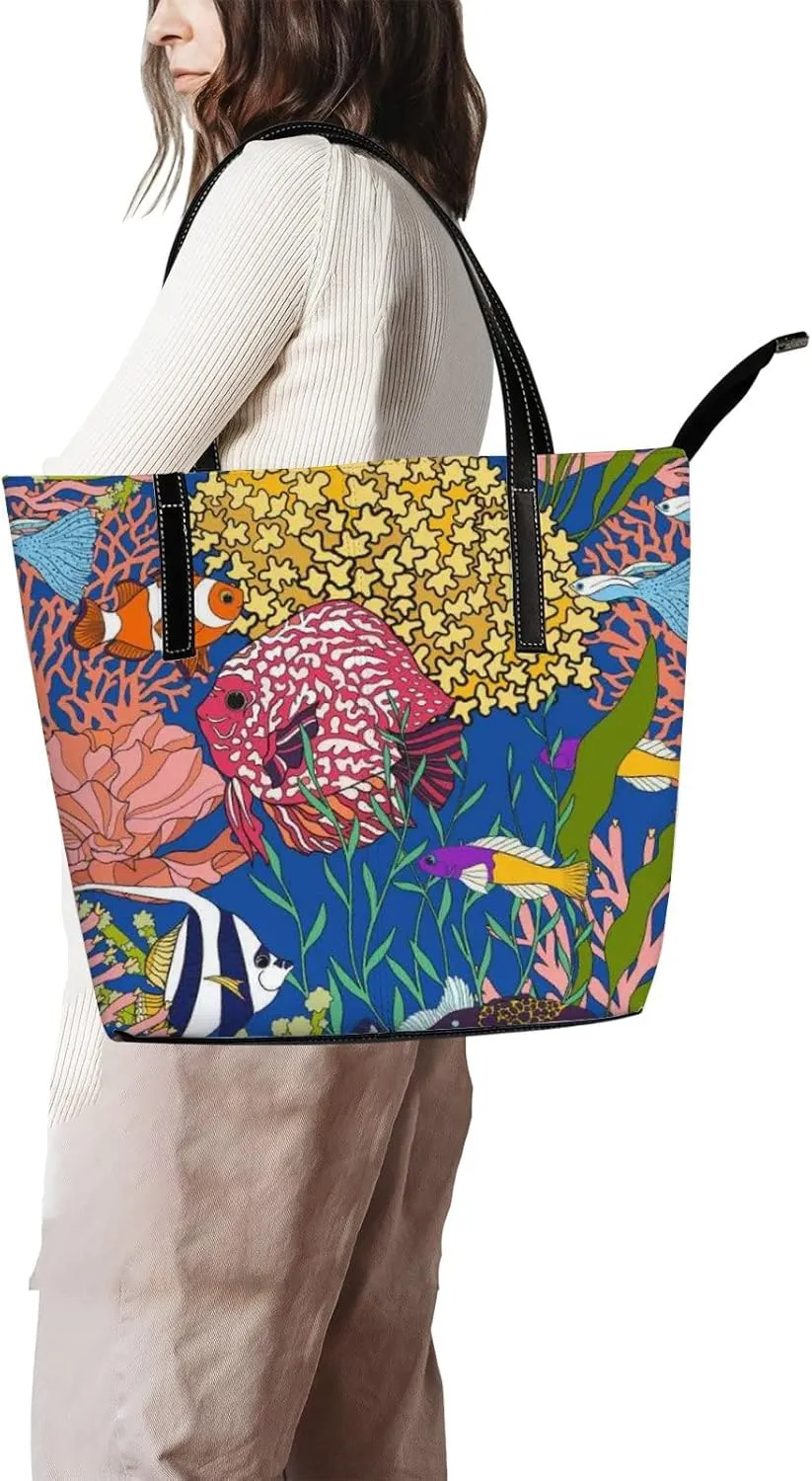 Tote Bag for Women PU Leather Handbags Women's Crossbody Handbags Work Tote Bags for Women Coachbags Tote Bag with Zipper