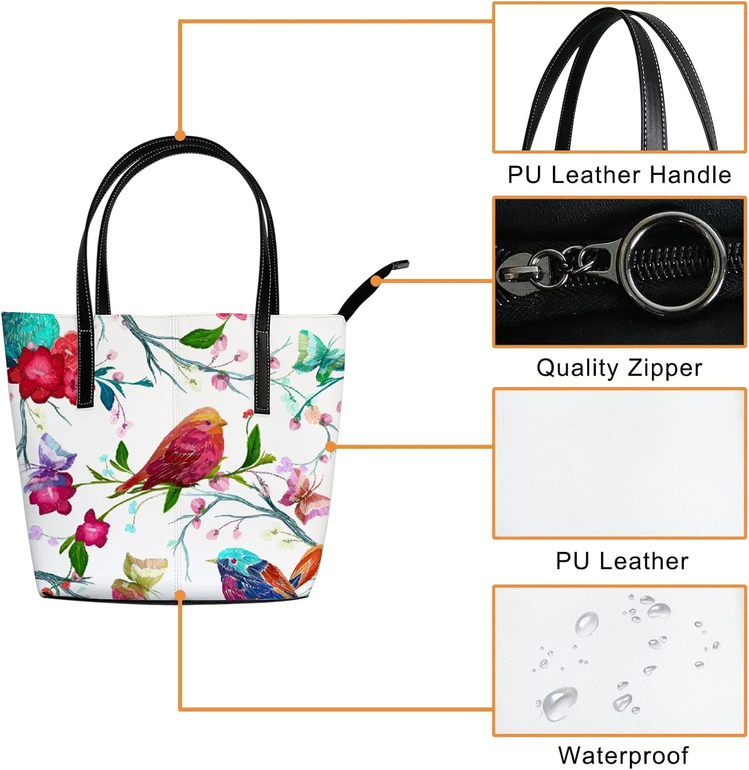 Tote Bag for Women PU Leather Handbags Women's Crossbody Handbags Work Tote Bags for Women Coachbags Tote Bag with Zipper