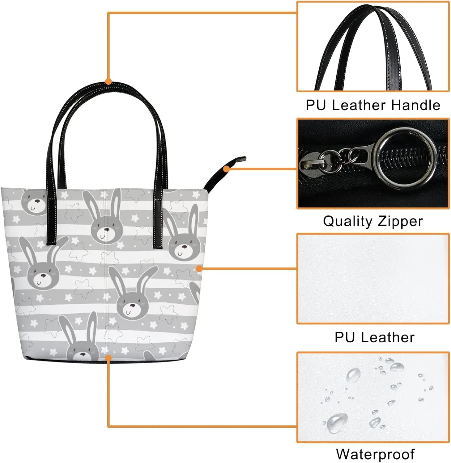Tote Bag for Women PU Leather Handbags Women's Crossbody Handbags Work Tote Bags for Women Coachbags Tote Bag with Zipper