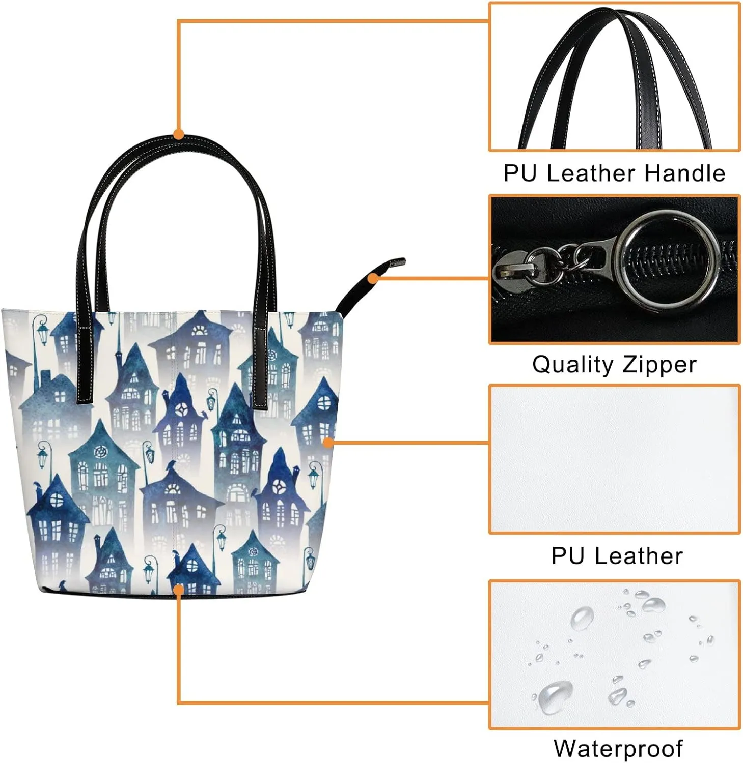 Tote Bag for Women PU Leather Handbags Women's Crossbody Handbags Work Tote Bags for Women Coachbags Tote Bag with Zipper