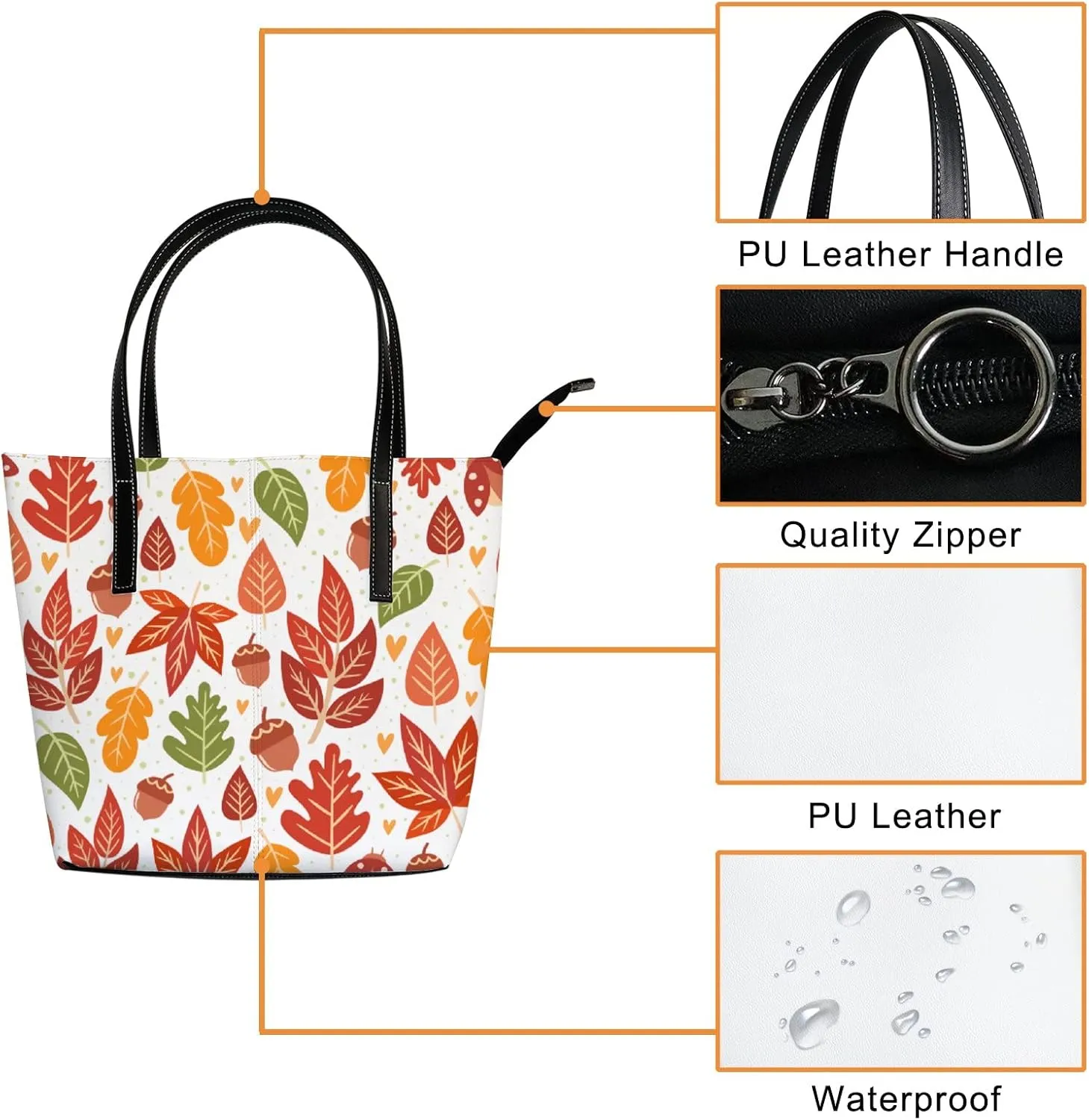 Tote Bag for Women PU Leather Handbags Women's Crossbody Handbags Work Tote Bags for Women Coachbags Tote Bag with Zipper