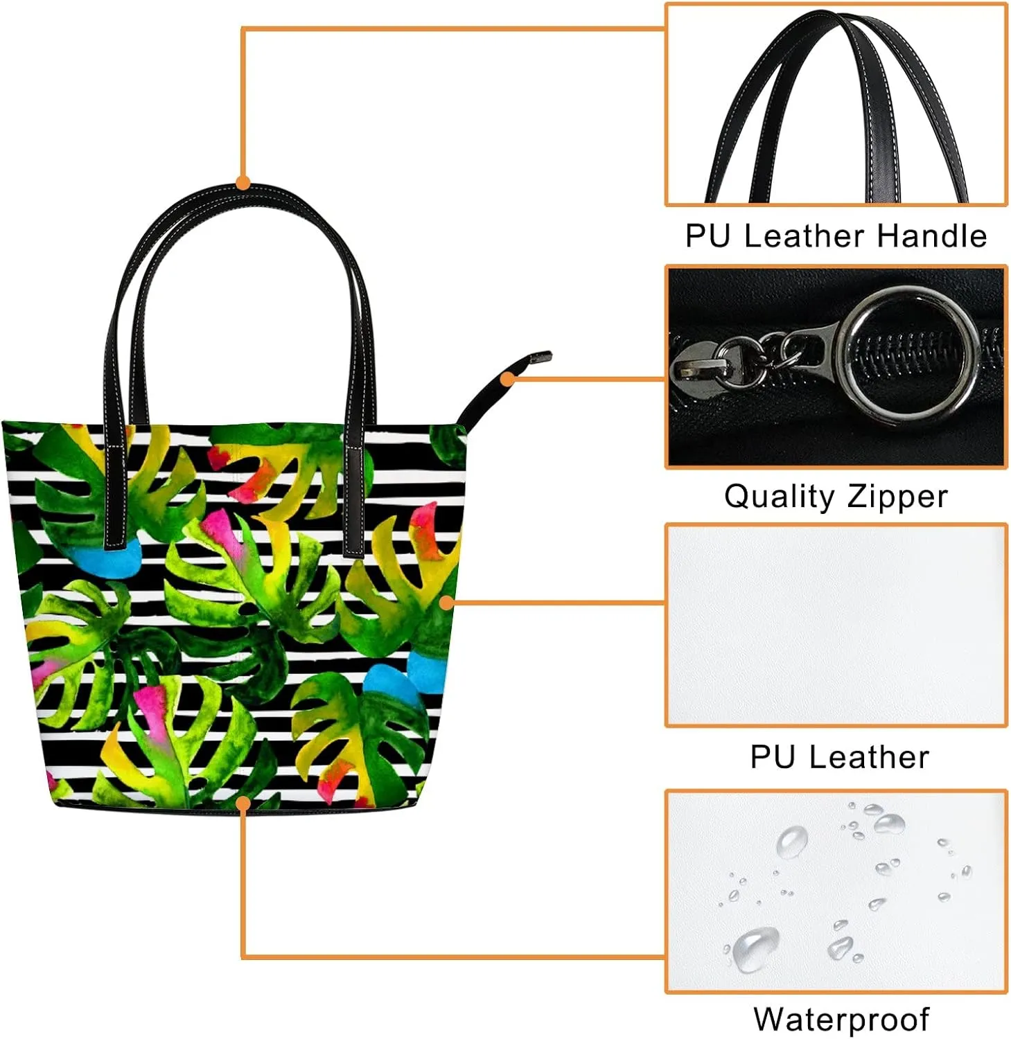 Tote Bag for Women PU Leather Handbags Women's Crossbody Handbags Work Tote Bags for Women Coachbags Tote Bag with Zipper